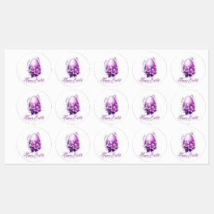 Étiquettes OEuf de Pâques Rose en floraison