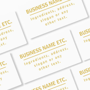 Étiquettes Or et blanc imperméable polyvalent