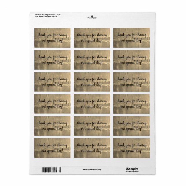étiquettes or (feuille de 18) par dalDesignNZ (Feuille entière)