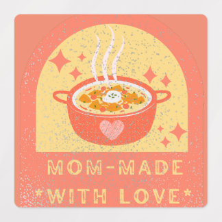 Étiquettes Orange Vintage maman made by Love