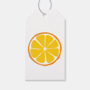Étiquettes oranges de cadeau d'agrume d'été