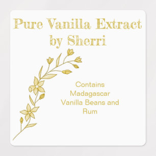 Étiquettes Orchidée de vanille, extrait de vanille sur mesure
