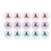 Ours scandinave à vélo Minimaliste Pastels