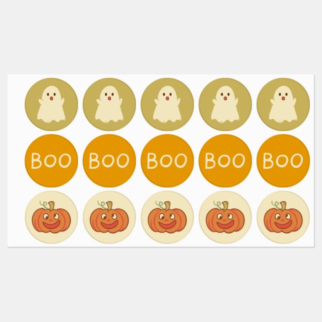 Étiquettes Pack Halloween mignon (Feuille)
