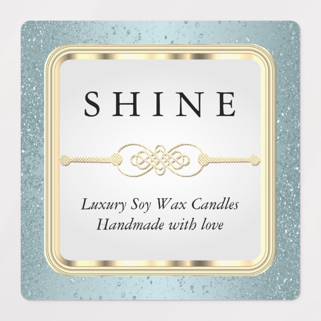 Étiquettes Paillettes bleues et blanc (Design 2)