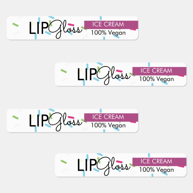 Étiquettes Paillettes de packaging pour gloss à lèvres modern (Groupe)