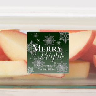 Étiquettes Pain de joie vert et flocon de neige brillant pâti