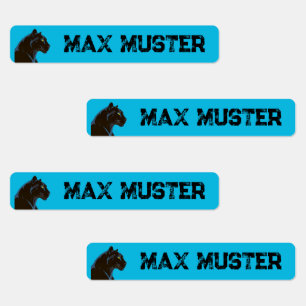 Étiquettes Panthère noire bleu 96 enfants