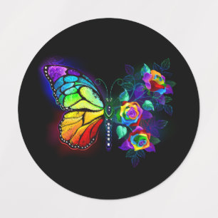 Étiquettes Papillon arc-en-ciel