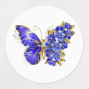 Étiquettes Papillon saphir à fleurs