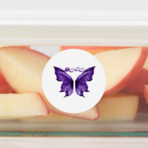 Papillon Violet Éthéré Die-Cut Esthétique