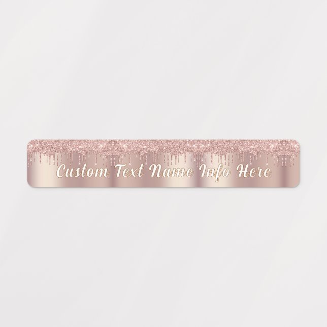 Étiquettes Parties scintillant d'or Rose personnalisé Étiquet (Design 1)