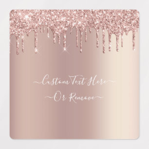 Étiquettes Parties scintillant rose Gold Texte personnalisé V