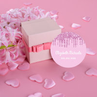 Parties scintillant rose gouttes fille nom blanc