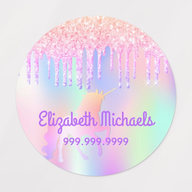 Étiquettes Parties scintillant rose magique unicorne vêtement (Design 1)