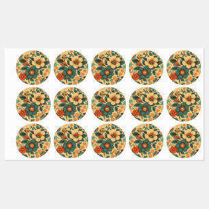 Étiquettes Pastel à fleurs vintage design rétro