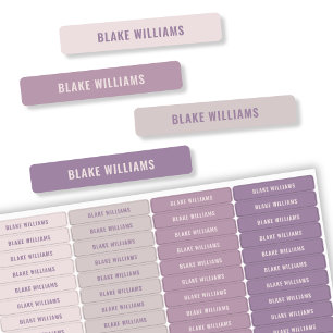 Étiquettes Pastel Purple Modern Girls Nom École