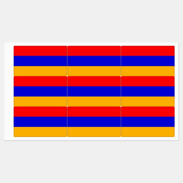 Étiquettes patriotiques avec drapeau d'Arménie (Feuille)