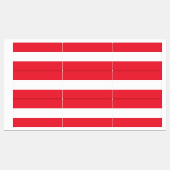 Étiquettes patriotiques avec drapeau d'Autriche (Feuille)