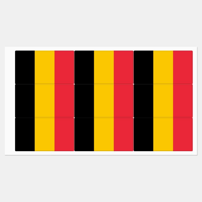 Étiquettes patriotiques avec drapeau de Belgique (Feuille)
