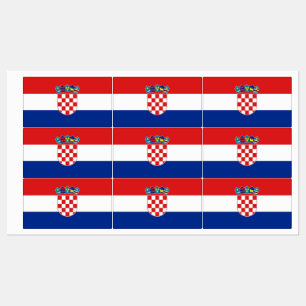 Étiquettes patriotiques avec drapeau de Croatie