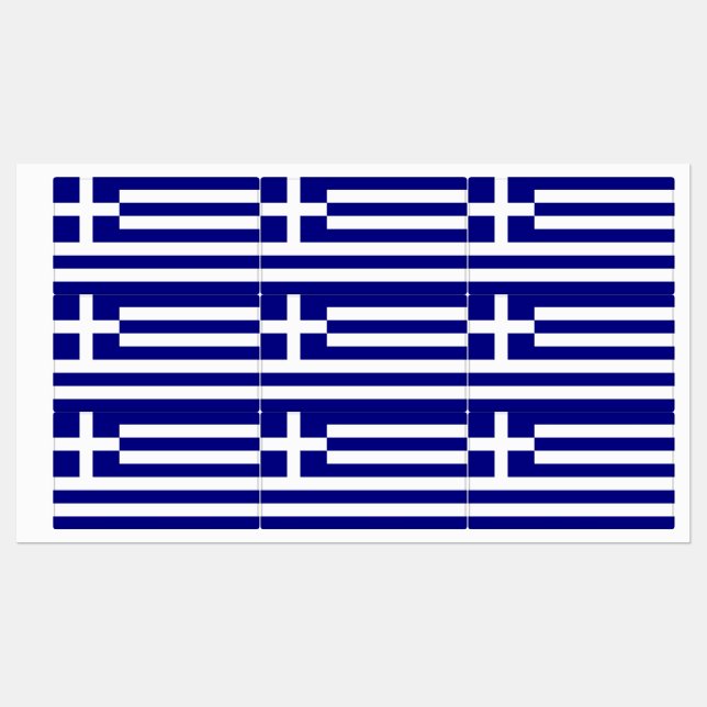 Étiquettes patriotiques avec drapeau de la Grèce (Feuille)