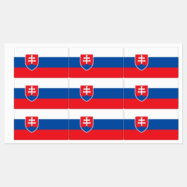 Étiquettes patriotiques avec drapeau de la Slovaqu (Feuille)