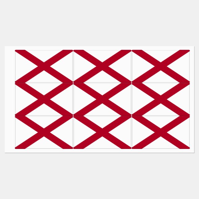 Étiquettes patriotiques avec drapeau de l'Alabama  (Feuille)