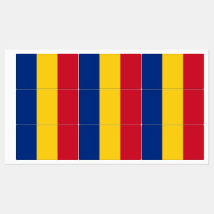 Étiquettes patriotiques avec drapeau de Roumanie