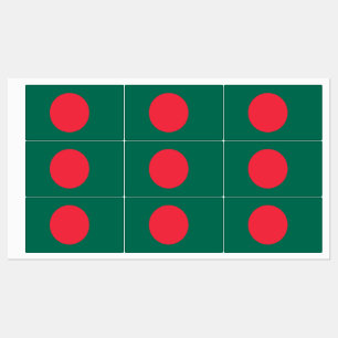 Étiquettes patriotiques avec drapeau du Bangladesh