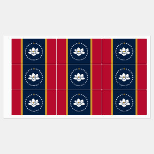 Étiquettes patriotiques avec drapeau du Mississipp