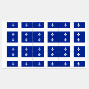 Étiquettes patriotiques avec drapeau du Québec
