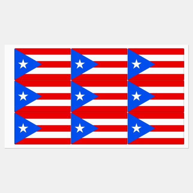 Étiquettes patriotiques avec le drapeau de Porto R (Feuille)