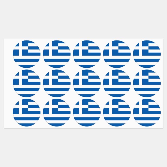 Étiquettes pavillon de la Grèce (Feuille)