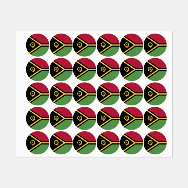 Étiquettes pavillon de Vanuatu (Feuille)