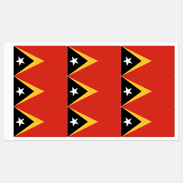 Étiquettes Pavillon du Timor oriental (Feuille)
