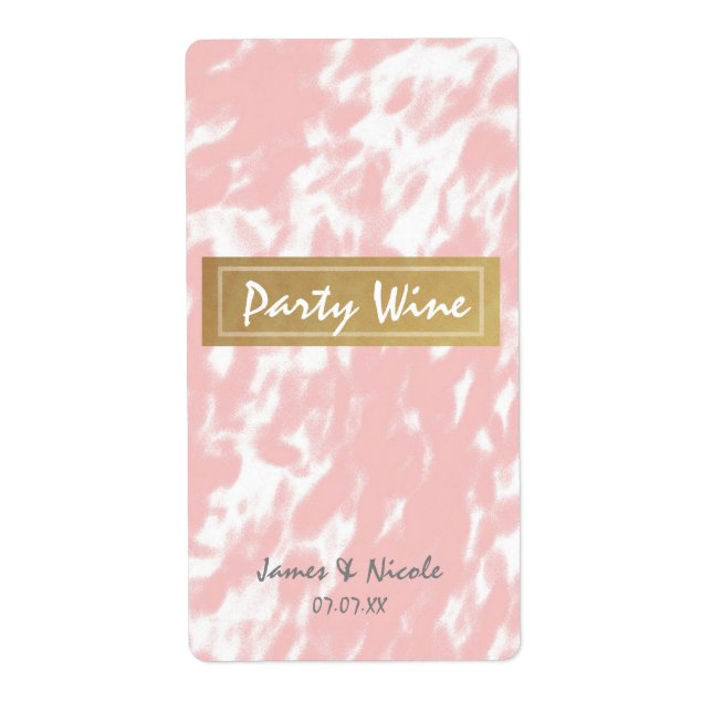 Étiquettes Peachy Rose & Faux Gold Chic (Devant)