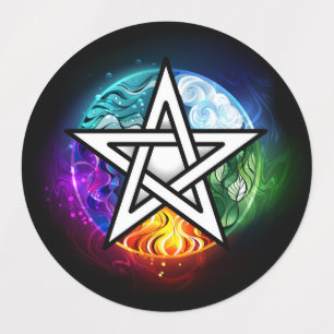 Étiquettes pentagramme du Wiccan