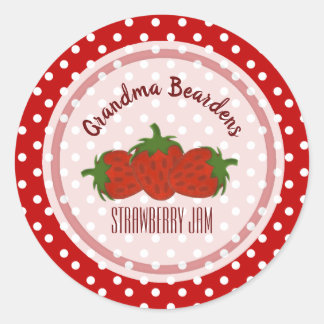 Étiquettes personnalisées à pois et fraise
