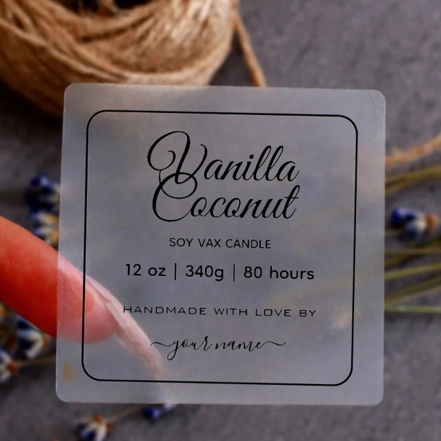 Étiquettes personnalisées translucides pour bougie (Créateur téléchargé)