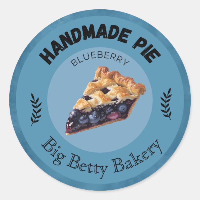 Étiquettes personnalisés à la tarte aux bleuets |  (Devant)