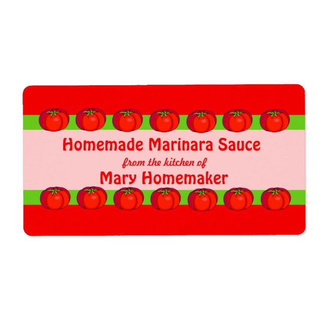 Étiquettes personnalisés de sauce tomate (Devant)