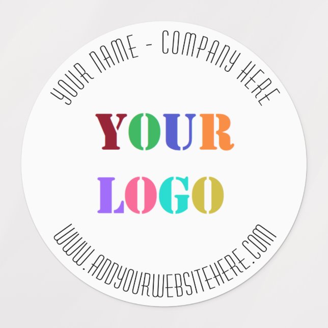Étiquettes Personnalisez votre logo Photo Site Web Nom Info É (Design 1)