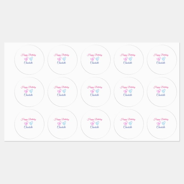 ÉTIQUETTES PETIT ANNIVERSAIRE DE CUTIE (Feuille)