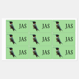 Étiquettes Photographie d'oiseau Colibri à gorge rubis