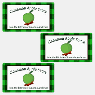 Étiquettes Pomme Sauce cannelle conserve G Plaid Food Étiquet
