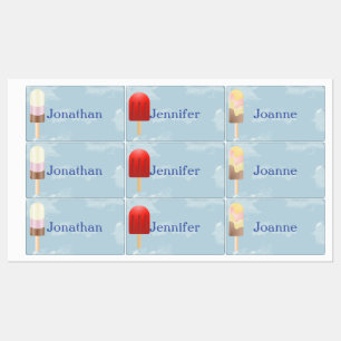 Étiquettes Popsicle avec le nom