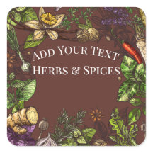 Étiquettes pour autocollants d'herbes et d'épices