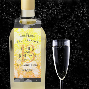 Étiquettes Pour Bouteilles 13ème anniversaire Mariage de la Citrine