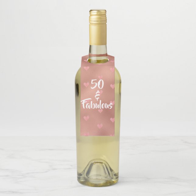 Étiquettes Pour Bouteilles 50 et Fabuleux anniversaire (Sur bouteille)
